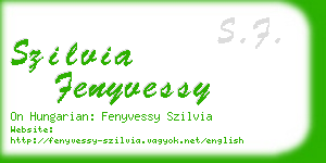 szilvia fenyvessy business card